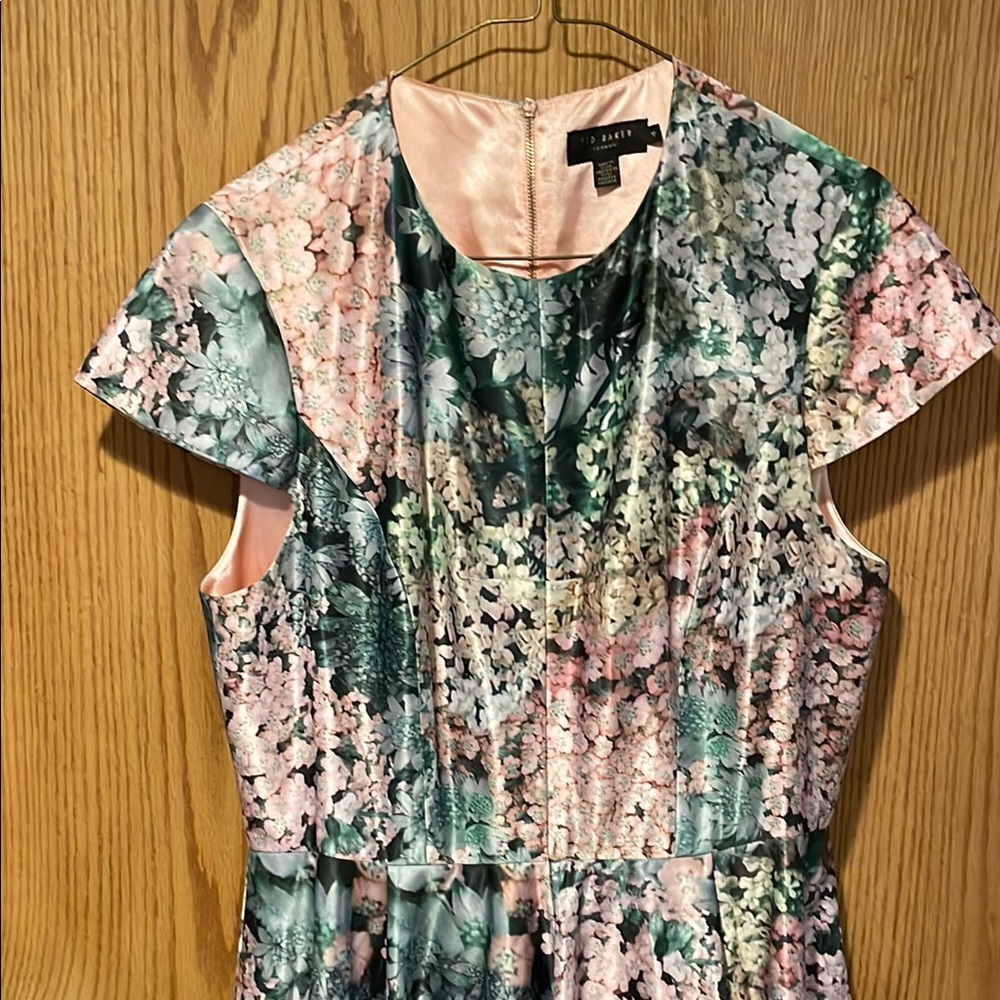 Ted Baker Multicolor Floral Cap Sleeve Dress